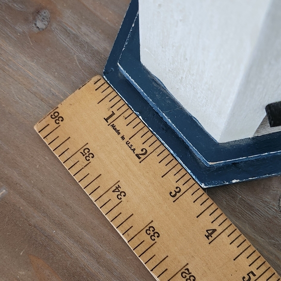 ⚓ Heritage Mint Wooden Nautical Lighthouse Décor – White & Blue, 15” Tall - Picture 15 of 16